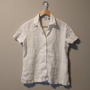♻*Flaws/Defects* GAP White Linen Button Down Top